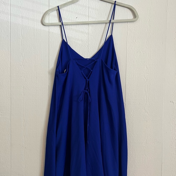 Lulu’s royal blue strappy dress with cross cross tie up in back - Picture 2 of 3